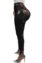 Black High Waist Retro Sequin Leggings