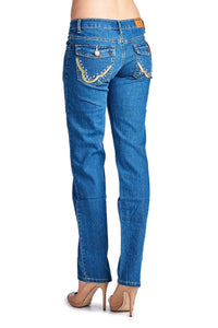 Passion Denim Stretch Jeans with Embroidered Back Pockets 