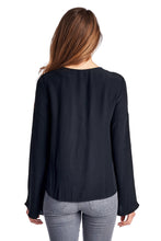 Marcelle Margaux Lace-Up Bell-Sleeve Top