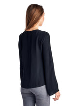 Marcelle Margaux Lace-Up Bell-Sleeve Top