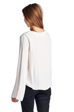 Marcelle Margaux Lace-Up Bell-Sleeve Top