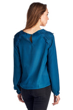 Christine V Lace-Accent Pleated Scoop Neck Top