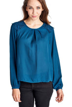 Christine V Lace-Accent Pleated Scoop Neck Top