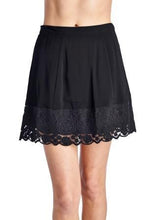 Urban Love A-Line Rayon Skirt with Crochet Trim