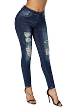 Medium Blue Wash Distressed Skinny Jeans