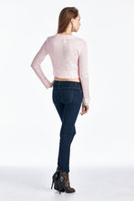 Urban Love Pearl Button Cropped Cardigan with Feather Flower Pendant - WholesaleClothingDeals - 4