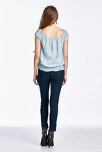 Urban Love Cap Sleeve Keyhole Smocked Waist Top with Lace - WholesaleClothingDeals - 5