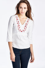 Urban Love Floral Embroidered V-Neck Tie Back Top - WholesaleClothingDeals - 6