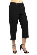 Women's Larry Levine Crop Stretch Pants with Double Buttons