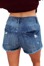 Blue Stonewash Cotton Denim Shorts