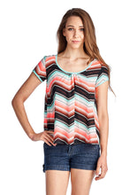 Urban Love Short Sleeve Shirred Front Top with Bow Back Detail
