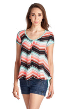 Urban Love Short Sleeve Shirred Front Top with Bow Back Detail