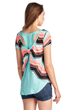 Urban Love Short Sleeve Shirred Front Top with Bow Back Detail