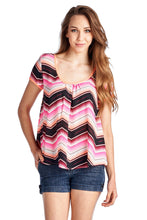 Urban Love Short Sleeve Shirred Front Top with Bow Back Detail