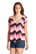 Urban Love Short Sleeve Shirred Front Top with Bow Back Detail