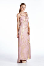 Ignite Mesh with Gold Foil Evening Gown 