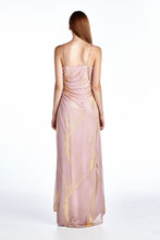 Ignite Mesh with Gold Foil Evening Gown 