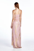Ignite Mesh with Gold Foil Evening Gown 