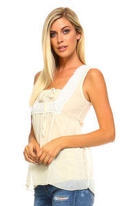 Women's Crochet Tie Sleeveless Top