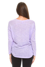 Women's Light Knit Sweater Top With Scoop Neck