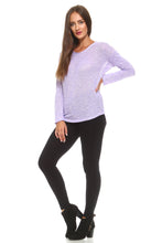 Women's Light Knit Sweater Top With Scoop Neck