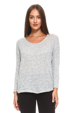 Women's Light Knit Sweater Top With Scoop Neck