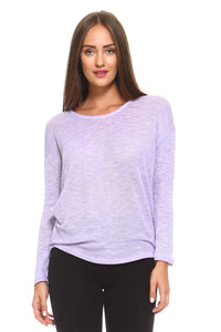 Women's Light Knit Sweater Top With Scoop Neck