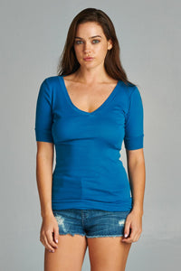 Urban Love Cotton Jersey Short Sleeve V-Neck Tee - WholesaleClothingDeals - 6