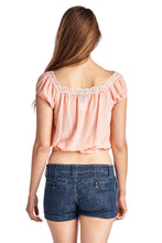 Urban Love Aztec Floral Embroidered Bell Sleeve Crop Top