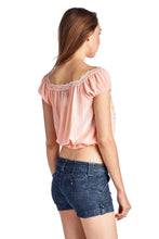 Urban Love Aztec Floral Embroidered Bell Sleeve Crop Top