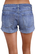 Light Blue Ripped Vintage Denim Shorts