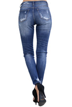 Modern Fashion Blue Distressed Skinny Jeans