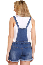 Blue Girly Fashion Denim Short Overalls