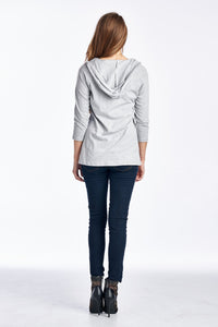 Urban Love Long Sleeve Jersey Knit Hooded Tunic - WholesaleClothingDeals - 10