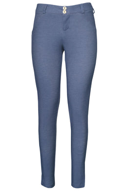 Shaping Effect Skinny Bluish Denim Jersey Pants