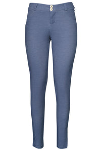 Shaping Effect Skinny Bluish Denim Jersey Pants