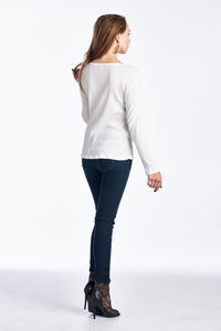 Urban Love Long Sleeve Jersey Lace Front Top - WholesaleClothingDeals - 4