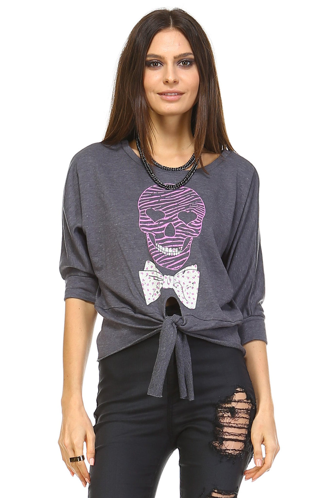 Derek Heart Front Tie Sweater