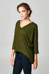 Urban Love Long Sleeve Jersey V-Neck Top - WholesaleClothingDeals - 6