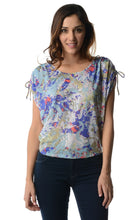 Urban Love Short Sleeve Printed Shoulder Tie Top - WholesaleClothingDeals - 5