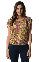 Urban Love Short Sleeve Printed Shoulder Tie Top - WholesaleClothingDeals - 9