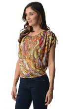 Urban Love Short Sleeve Printed Shoulder Tie Top - WholesaleClothingDeals - 10