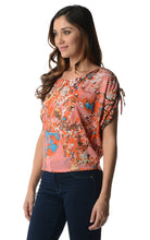 Urban Love Short Sleeve Printed Shoulder Tie Top - WholesaleClothingDeals - 14