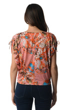 Urban Love Short Sleeve Printed Shoulder Tie Top - WholesaleClothingDeals - 15