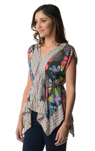 Urban Love Floral Printed Flutter Top - WholesaleClothingDeals - 2