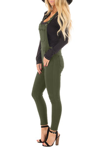 Army Green Denim Overalls