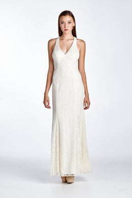 Ignite Bow Detail V-Neck Evening Dress 