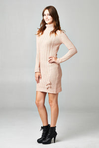 Say What? Cable Knit Turtle Neck Sweater Dress - WholesaleClothingDeals - 6