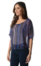 Derek Heart Printed Chiffon Loose Top -  - 6