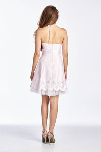 Morgan Halter Dress with Laser Cut at Hem Detail - WholesaleClothingDeals - 3